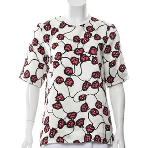 MARNI Viscose + Silk Cherry Blossom Top S/40